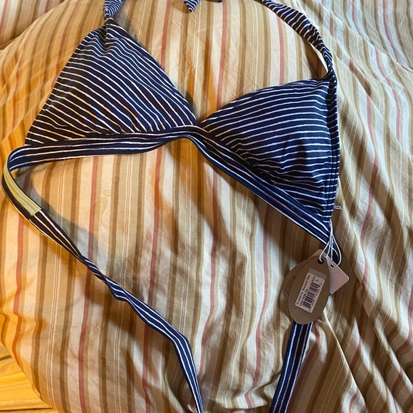 NWT set of 2 large Prana striped tie back swimsuit tops bundle - Picture 3 of 14
